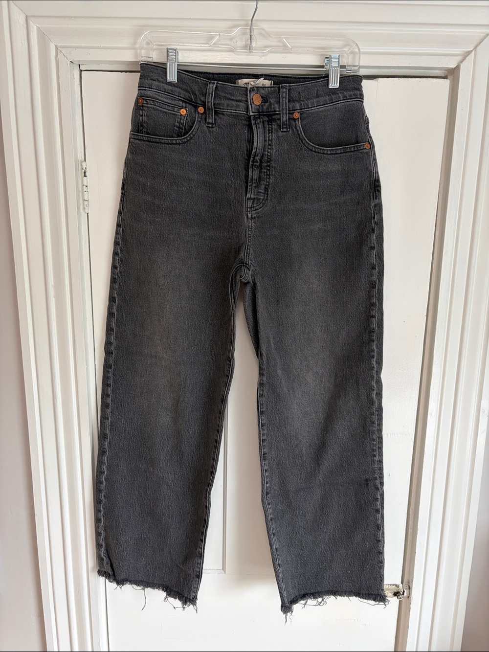 Madewell vintage wide-leg crop jean black wash size 27